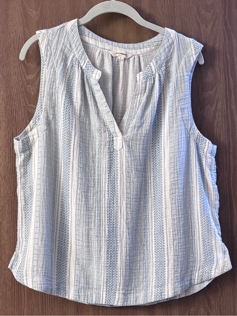 Lucky Brand Light Blue Striped Women’s Tank